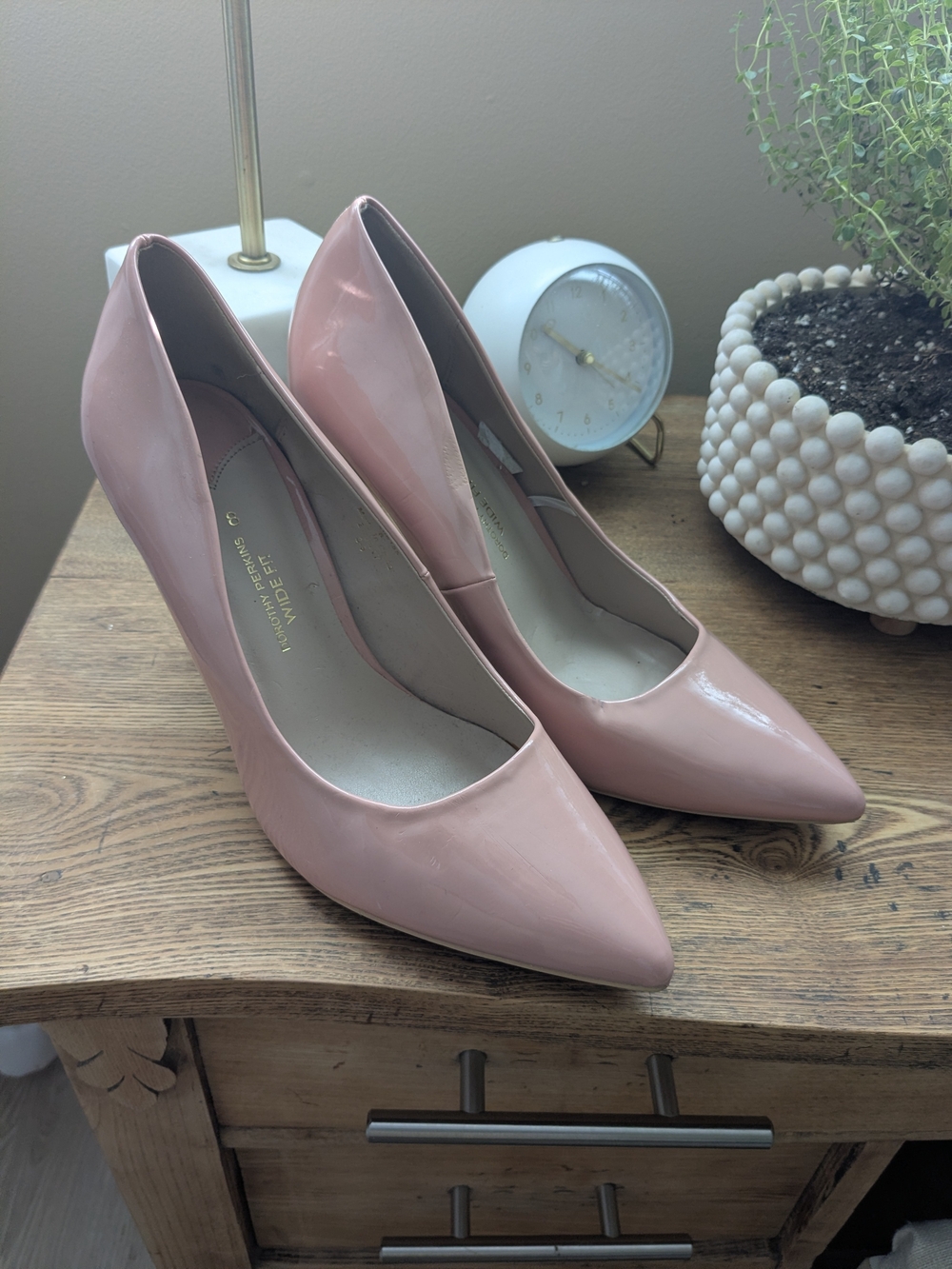 Dorothy Perkins Blush Patent Pointed-Toe Pumps